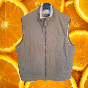 The American‎ Outdoorsman Canvas Sherpa Lined Zip Up Vest Size L